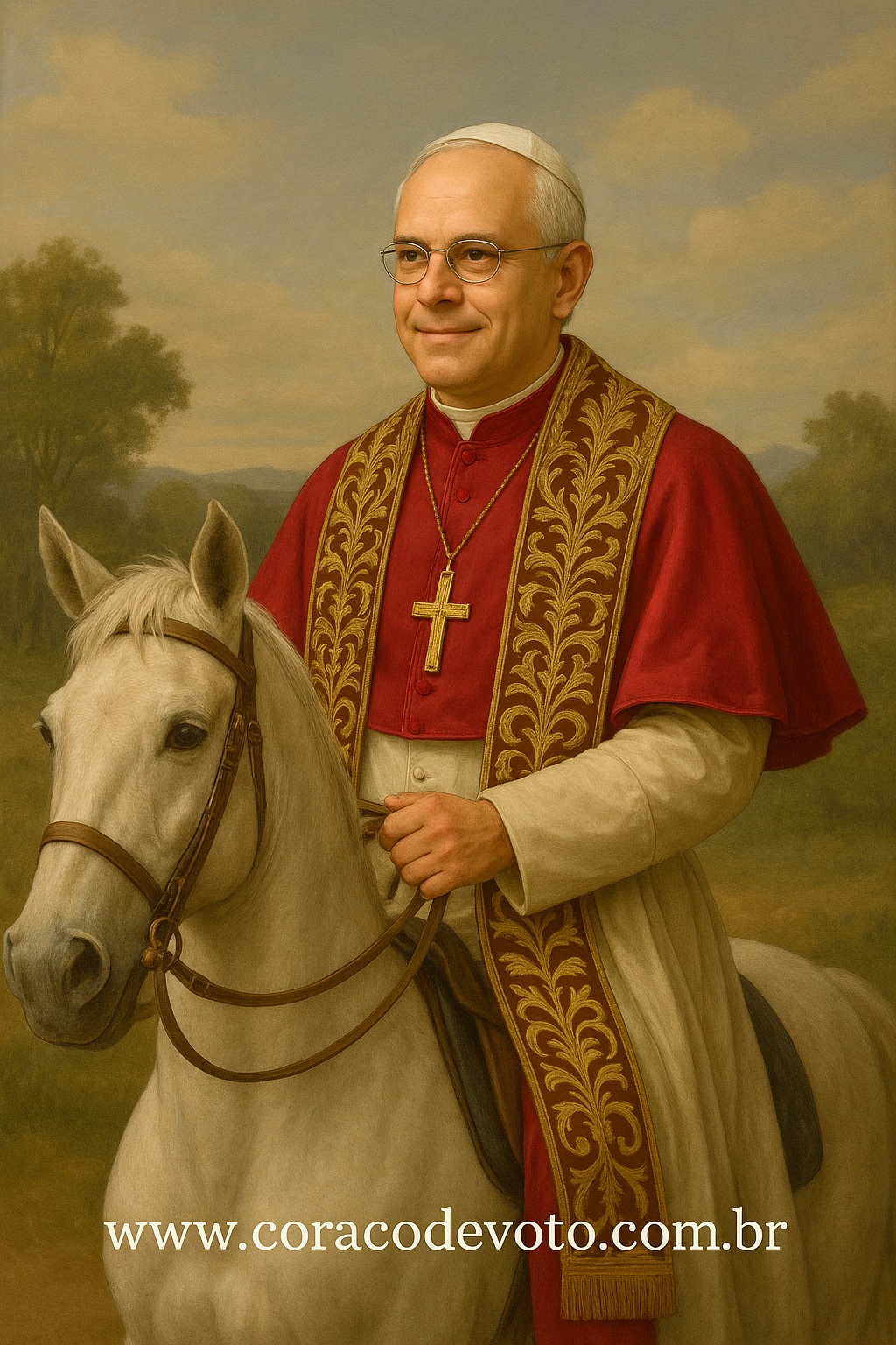 papa leão a cavalo